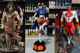 3d print and paint custom collectible statues, figurines and character models