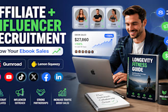 recruit affiliates and influencers for your gumroad longevity fitness ebook