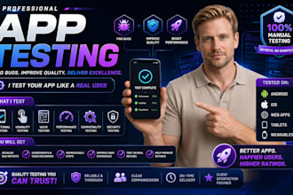 do app testing, QA testing, mobile testing and user testing