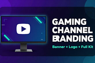 design youtube banner, gaming logo and channel art for your channel