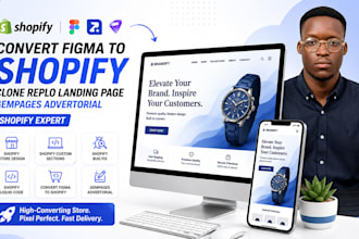 convert figma to shopify, clone replo landing page, gempages advertorial