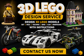 design 3d lego design set moc lego technic bike car minifigure with instructions