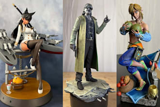 3d print and paint 3d model custom action figure  statue stl file resin printing