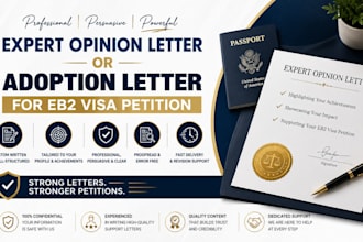 write expert opinion letter or adoption letter for eb2 uscis case