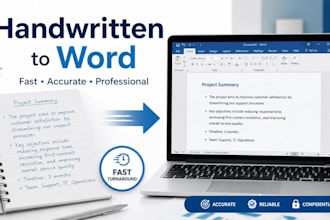 professionally type handwritten documents into editable word