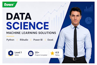 do data analytics, data science, machine learning projects in python and rstudio