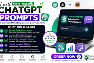 write powerful chatgpt prompts for business marketing learning productivity