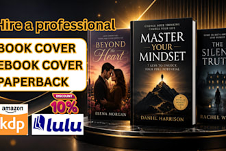 design ebook cover, fiction book cover design, fantasy romance or fix KDP error