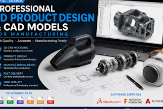 do product design, cad modeling  and manufacturing prototypes