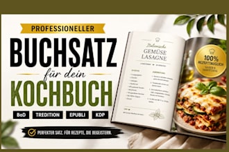 buchsatz fur dein kochbuch, amazon KDP, bod, tredition, epubli