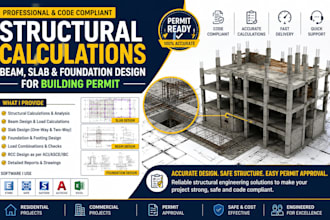 do structural calculations, beam, slab and foundation design for building permit