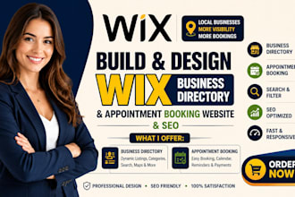 build design wix local business directory  appointment booking website and SEO