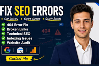 fix 404 errors, broken links, website audit and technical SEO in 48 hours