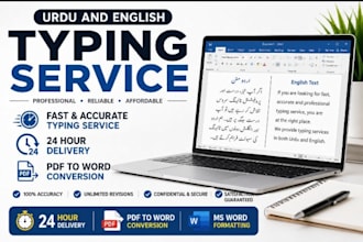 do urdu and english typing and transcription