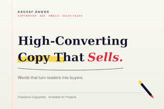 write high converting copy for ads emails and sales pages