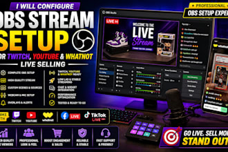 configure obs stream setup for twitch, youtube, and whatnot live selling