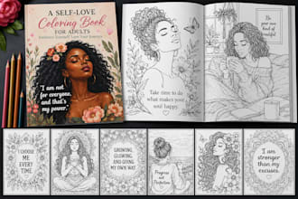 design adult KDP coloring book covers and interior pages