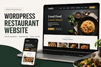 build wordpress restaurant website with online ordering reservation, menu system