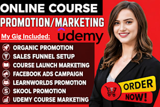 do online course promotion, udemy course marketing, learnworlds skool promotion
