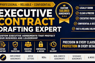 draft executive contract agreement employment agreement contract drafting expert
