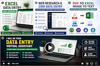 excel data entry, web research, copy paste and CRM data entry
