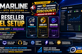 create reseller panel with lion ott, dream4k, mega ott, strong8k, trex