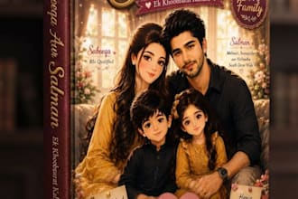 design custom family storybook with ai art and urdu text