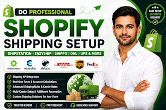 do shopify shipstation, easyship, shippo, dhl, ups, shipping setup, shipping api