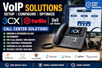 setup 3cx volp sip trunk twilio did inbound outbound call center