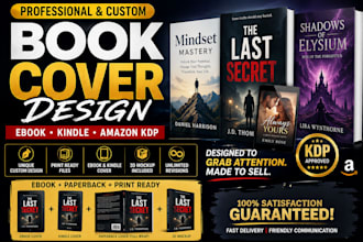 design custom book cover, ebook cover, amazon KDP book cover, comic cover