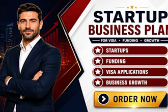 write a detailed startup business plan for visa, funding , and business growth