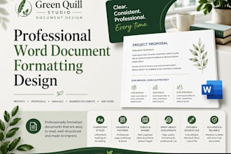 professionally format, edit and redesign your word document