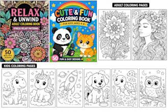 design adult coloring book kids coloring book for amazon kdp coloring book pages