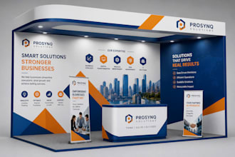 design trade show banner, backdrop, exhibition stand graphics