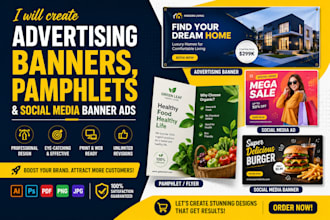do create advertising banner and pamphlet design and social media banner adds