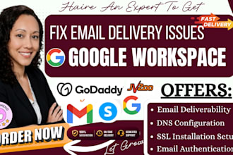 setup business domain email, fix google workspace, and email deliverability
