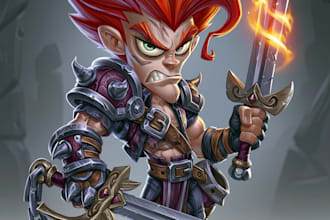 draw 2d game character illustration
