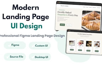 design a modern clean landing page UI in figma
