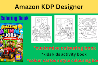 create amazing animal colouring book for KDP