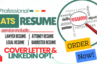craft ats attorney lawyer resume legal resume law CV cover letter