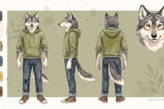 make a fursona ref sheet, furry reference sheet, anthro ref sheet