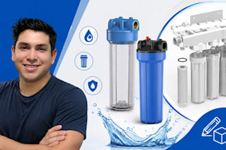 water purification product, water filter housing cad, filtration system cad