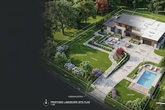 deliver detailed landscape site plans with accurate 2d architectural layouts
