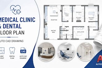 design medical clinic layout, dental flor plan and autocad drawing