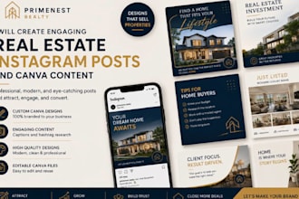 create engaging real estate instagram posts and canva content
