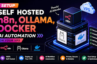 setup self hosted n8n, ollama, docker ai automation on your vps