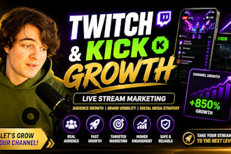 promote your twitch live stream, kick channel promotion for twitch affiliate