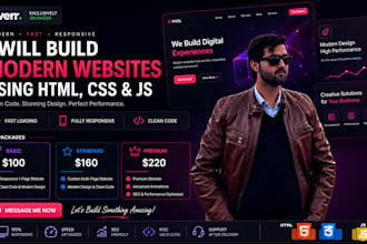 make a custom website in HTML CSS js