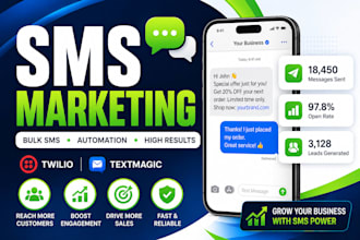 create SMS marketing campaigns, automation, bulk texting and twilio setup