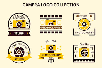 design professional monogram photography camera logo